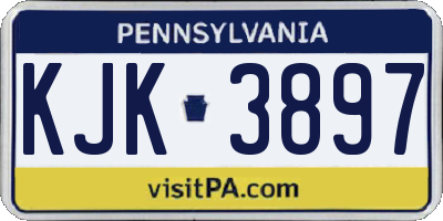 PA license plate KJK3897
