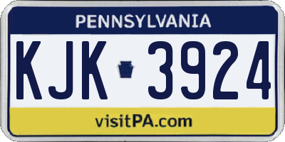 PA license plate KJK3924