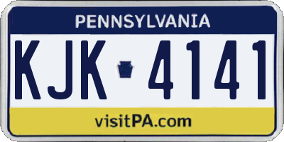 PA license plate KJK4141