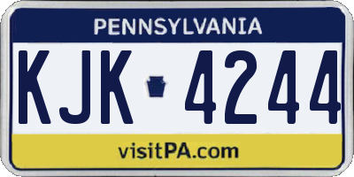 PA license plate KJK4244