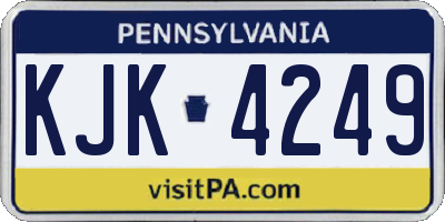 PA license plate KJK4249