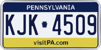 PA license plate KJK4509
