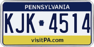 PA license plate KJK4514