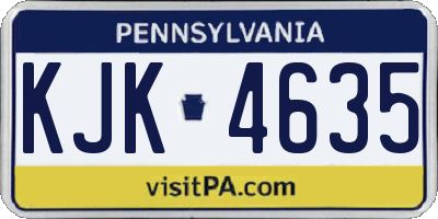 PA license plate KJK4635