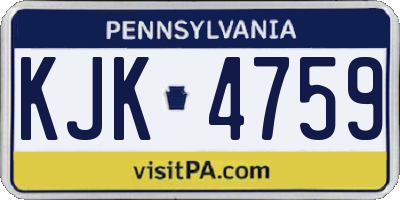 PA license plate KJK4759