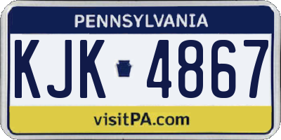 PA license plate KJK4867