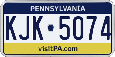 PA license plate KJK5074