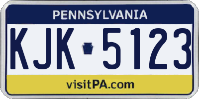 PA license plate KJK5123