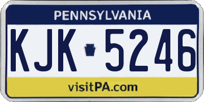 PA license plate KJK5246