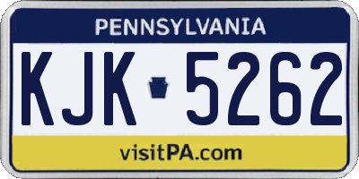 PA license plate KJK5262