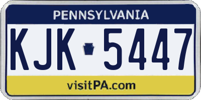 PA license plate KJK5447