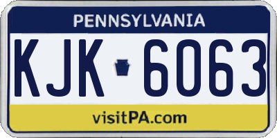 PA license plate KJK6063