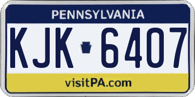 PA license plate KJK6407