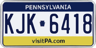 PA license plate KJK6418