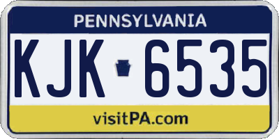 PA license plate KJK6535