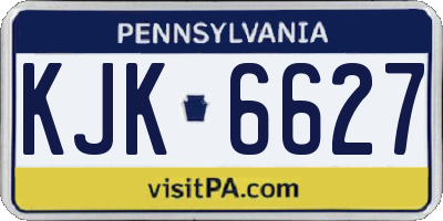PA license plate KJK6627