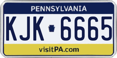 PA license plate KJK6665