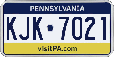 PA license plate KJK7021