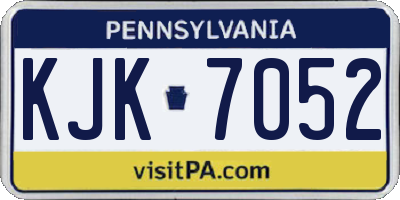 PA license plate KJK7052