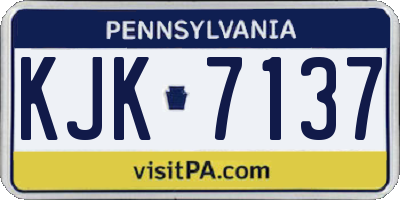 PA license plate KJK7137