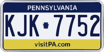 PA license plate KJK7752