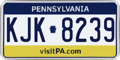PA license plate KJK8239