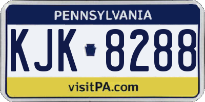 PA license plate KJK8288
