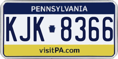 PA license plate KJK8366