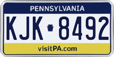 PA license plate KJK8492