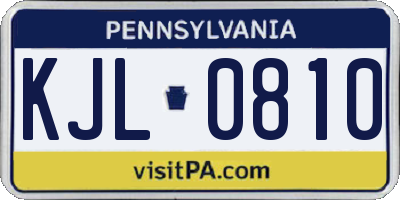 PA license plate KJL0810