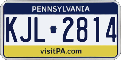 PA license plate KJL2814