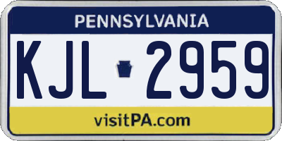 PA license plate KJL2959