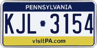 PA license plate KJL3154