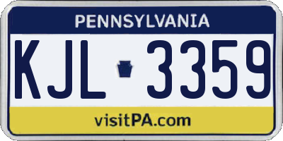 PA license plate KJL3359