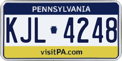 PA license plate KJL4248