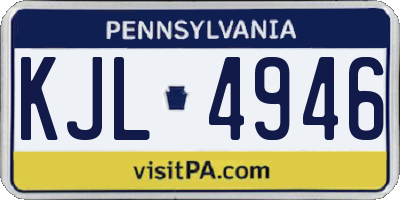 PA license plate KJL4946