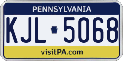 PA license plate KJL5068