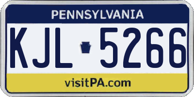 PA license plate KJL5266