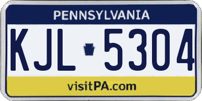 PA license plate KJL5304
