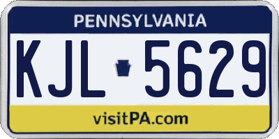 PA license plate KJL5629