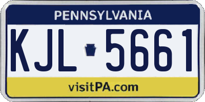 PA license plate KJL5661