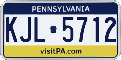 PA license plate KJL5712