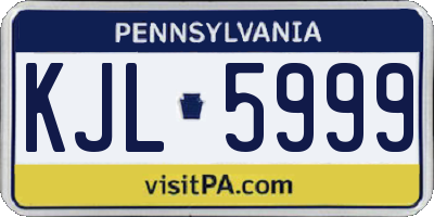 PA license plate KJL5999