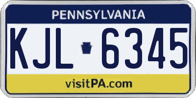 PA license plate KJL6345