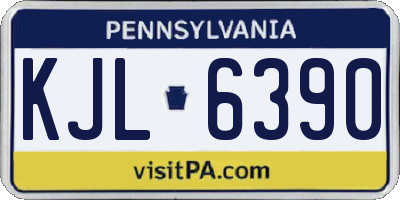 PA license plate KJL6390