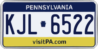 PA license plate KJL6522