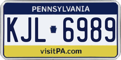 PA license plate KJL6989
