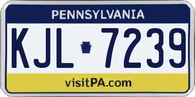 PA license plate KJL7239