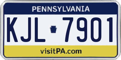 PA license plate KJL7901