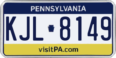 PA license plate KJL8149